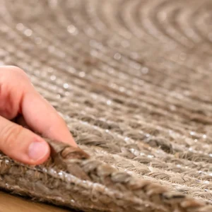 mode pas cher Blancheporte Tapis Rond En Jute Avec Fil Scintillant Et Pompons 12