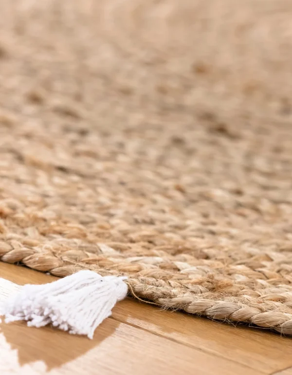 Blancheporte Tapis Rond En Jute Avec Pompons De Couleur qualité supérieure 4
