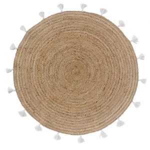 Blancheporte Tapis Rond En Jute Avec Pompons De Couleur qualité supérieure 13