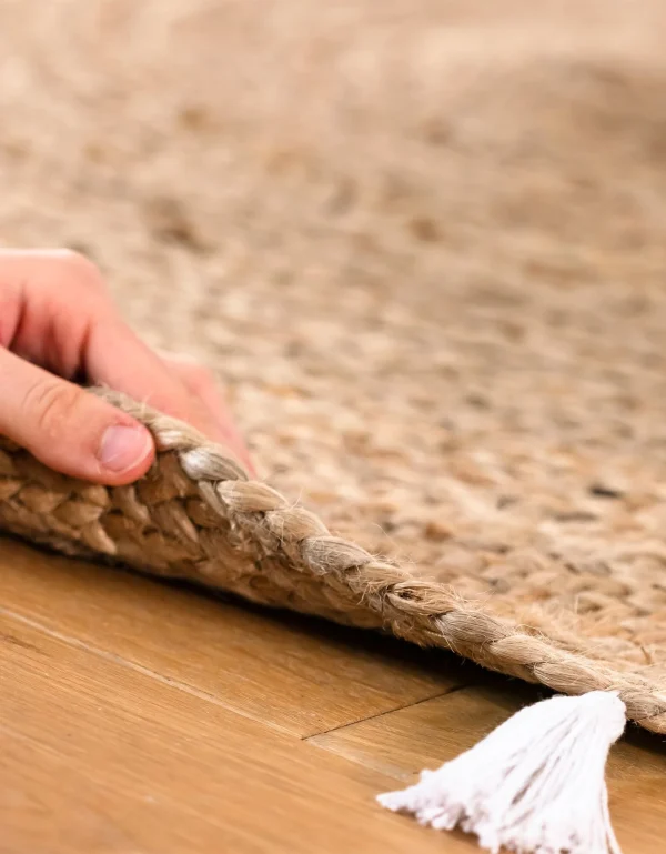 Blancheporte Tapis Rond En Jute Avec Pompons De Couleur qualité supérieure 6
