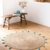 Blancheporte Tapis Rond En Jute Avec Pompons De Couleur Retour Gratuit 17