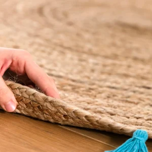 Blancheporte Tapis Rond En Jute Avec Pompons De Couleur Retour Gratuit 11