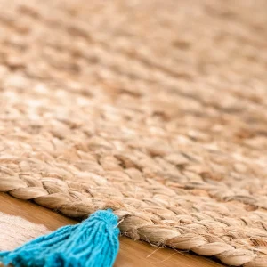 Blancheporte Tapis Rond En Jute Avec Pompons De Couleur Retour Gratuit 15