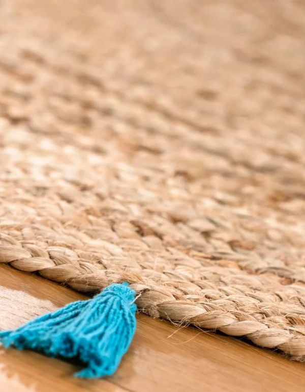 Blancheporte Tapis Rond En Jute Avec Pompons De Couleur Retour Gratuit 6