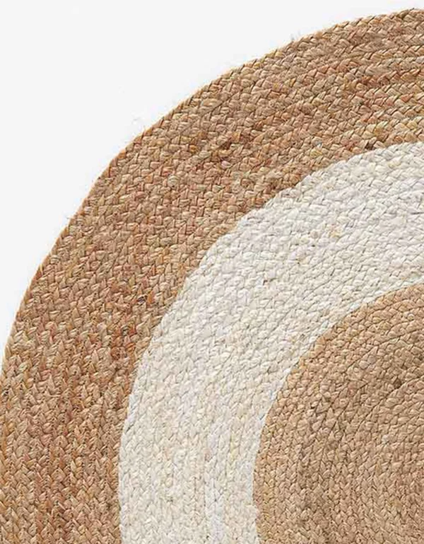 Blancheporte Tapis Rond Bicolore Blanc En Jute mode tendance 4