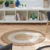 Blancheporte Tapis Rond Bicolore Blanc En Jute mode tendance 10