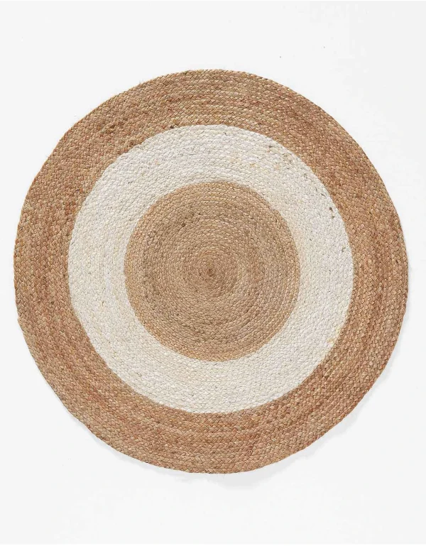 Blancheporte Tapis Rond Bicolore Blanc En Jute mode tendance 3