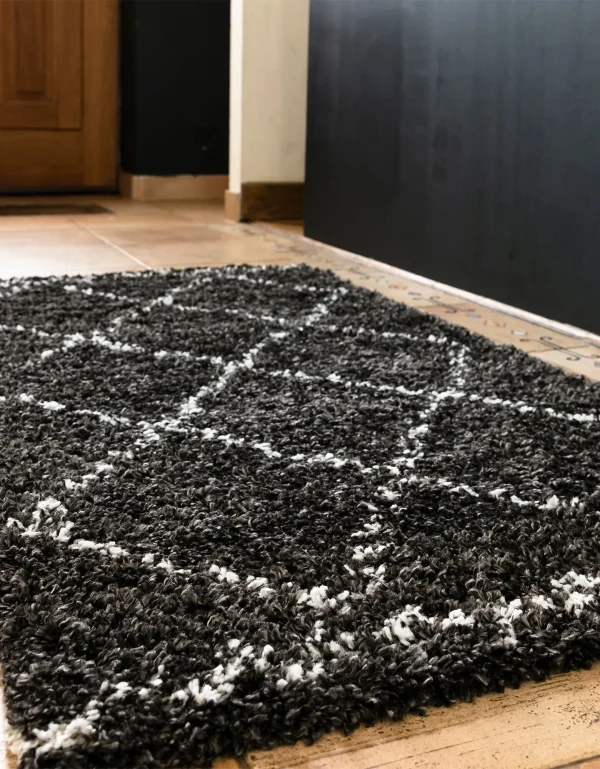 Blancheporte Tapis Rectangulaire Saoura Noir Nouvelle tendance 5