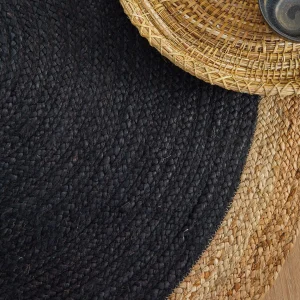 offre spéciale Blancheporte Tapis Rond Jute Bicolore Noir Et Naturel 11