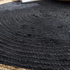 offre spéciale Blancheporte Tapis Rond Jute Bicolore Noir Et Naturel 13