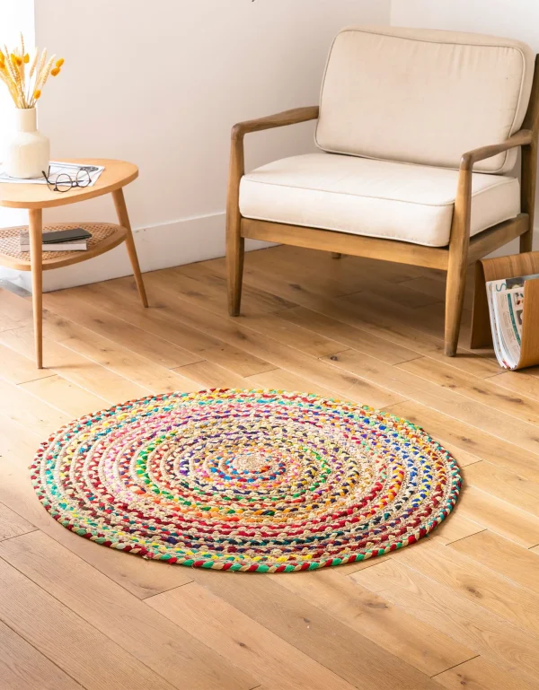 Blancheporte Tapis Rond En Jute Et Coton Top ventes 1