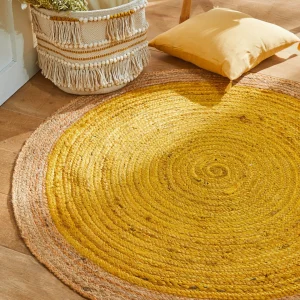 Blancheporte Tapis Rond Jute Bicolore Moutarde/naturel soldes en ligne 8