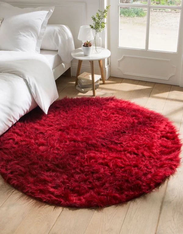 en ligne Blancheporte Tapis Rond Poils Longs 1