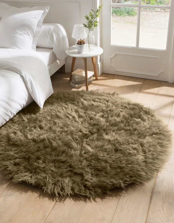 luxe soldes Blancheporte Tapis Rond Poils Longs 1