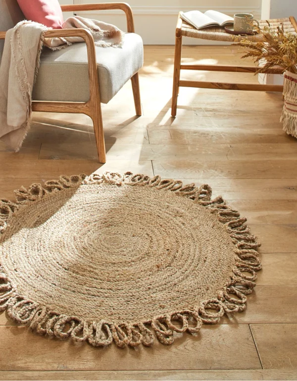 Paiement sécurisé Blancheporte Tapis Rond Jute Naturelle Contour Bouclette 1