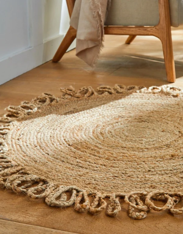 Paiement sécurisé Blancheporte Tapis Rond Jute Naturelle Contour Bouclette 3