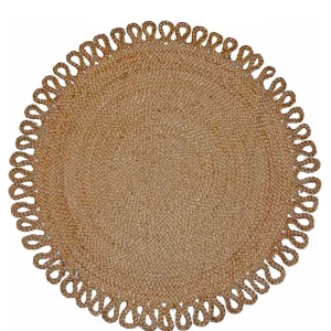 Paiement sécurisé Blancheporte Tapis Rond Jute Naturelle Contour Bouclette 12