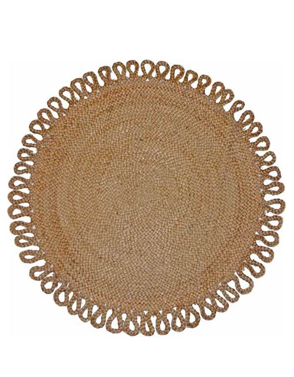 Paiement sécurisé Blancheporte Tapis Rond Jute Naturelle Contour Bouclette 5
