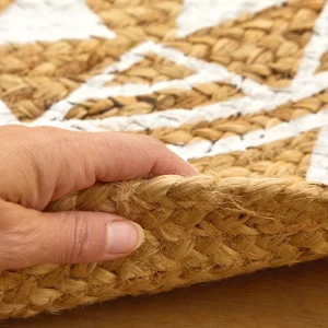 magasin en ligne france Blancheporte Tapis Rond En Jute Imprimé Blanc 14