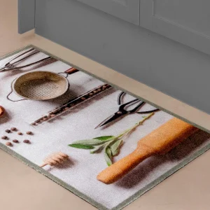 SOLDES TOUT À Blancheporte Tapis De Cuisine Velours Photo-impression Ustensiles 6