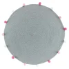 boutiqued pas cher Blancheporte Tapis Rond Finition Pompons Gris/rose 14