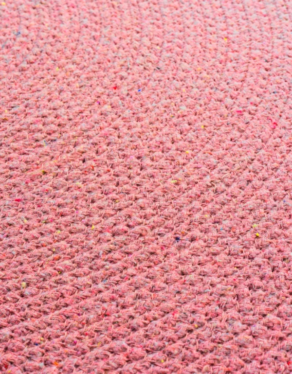 Blancheporte Tapis Rond Finition Pompons Rose grande surprise 5