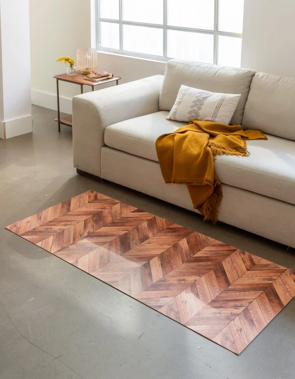 qualité supérieure Blancheporte Tapis Vinyle Effet Parquet Chevrons 5