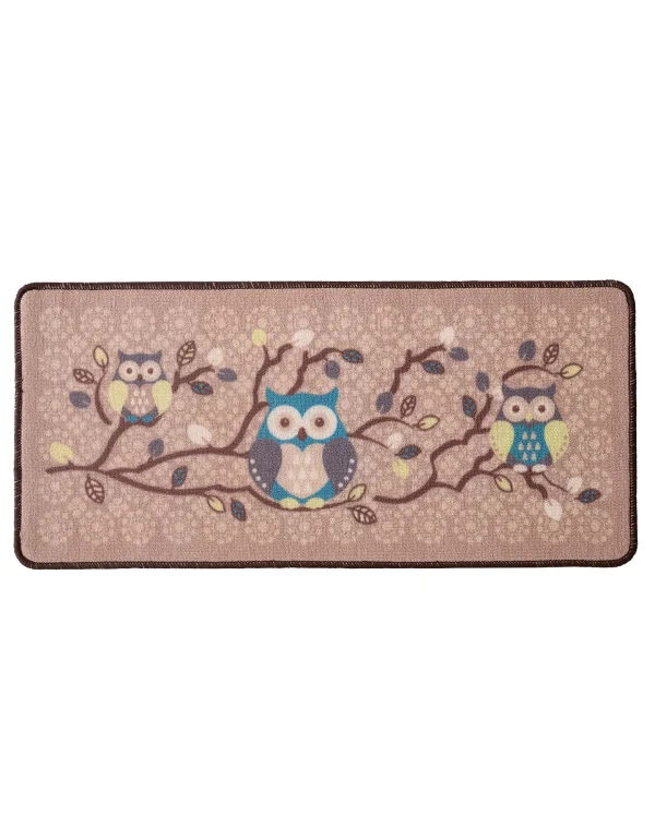 haute qualité Blancheporte Tapis Cuisine Beige Imprimé Chouettes 1