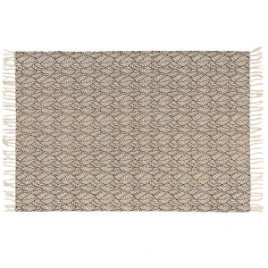 Pas Cher Magasin Soldes Blancheporte Tapis Rectangulaire Finition Franges, Motif Feuillage 9