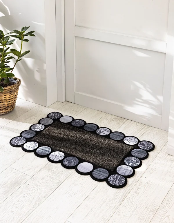 Satisfait ou Remboursé Blancheporte Tapis D’entrée Rectangulaire, Motif Rosaces 3