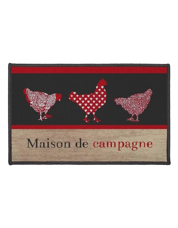 Blancheporte Tapis Cuisine Anti-poussière Rectangulaire, Imprimé Poules excellente qualité 3