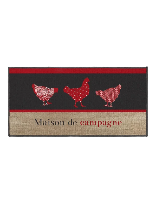 Blancheporte Tapis Cuisine Anti-poussière Rectangulaire, Imprimé Poules excellente qualité 4