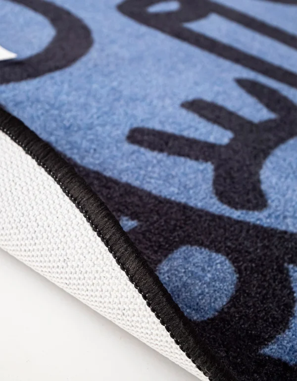 Blancheporte Tapis Rond Imprimé Tête D’animal Fond Bleu, Collection Enfant LEM SOLDES TOUT À 4