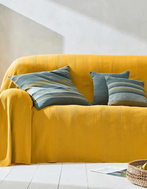Officielle Blancheporte Plaid Ou Jeté Uni Coton Tissage Artisanal 1