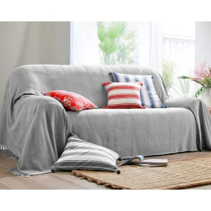 Blancheporte Plaid Ou Jeté Uni Coton Tissage Artisanal Protections acheteurs 8