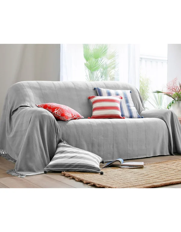Blancheporte Plaid Ou Jeté Uni Coton Tissage Artisanal Protections acheteurs 3