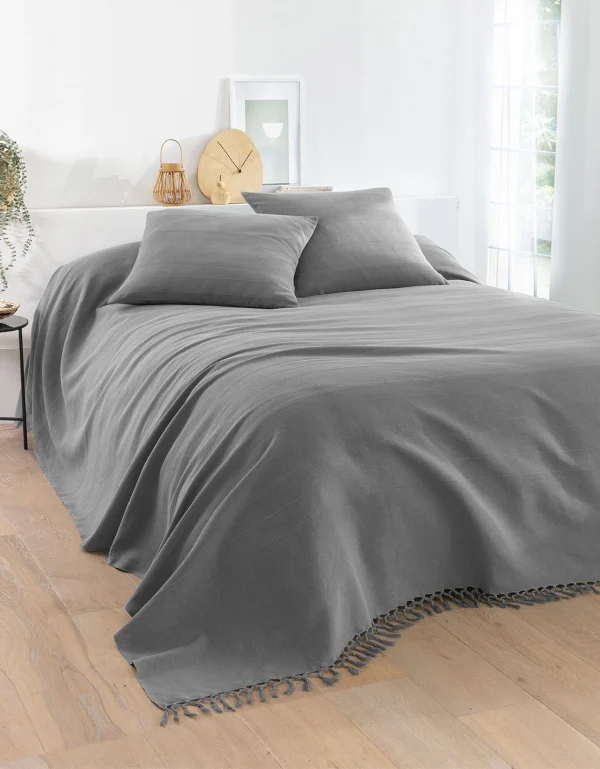 Blancheporte Plaid Ou Jeté Uni Coton Tissage Artisanal Protections acheteurs 4