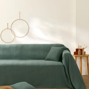 Blancheporte Plaid Ou Jeté Uni Coton Tissage Artisanal à prix réduits 7