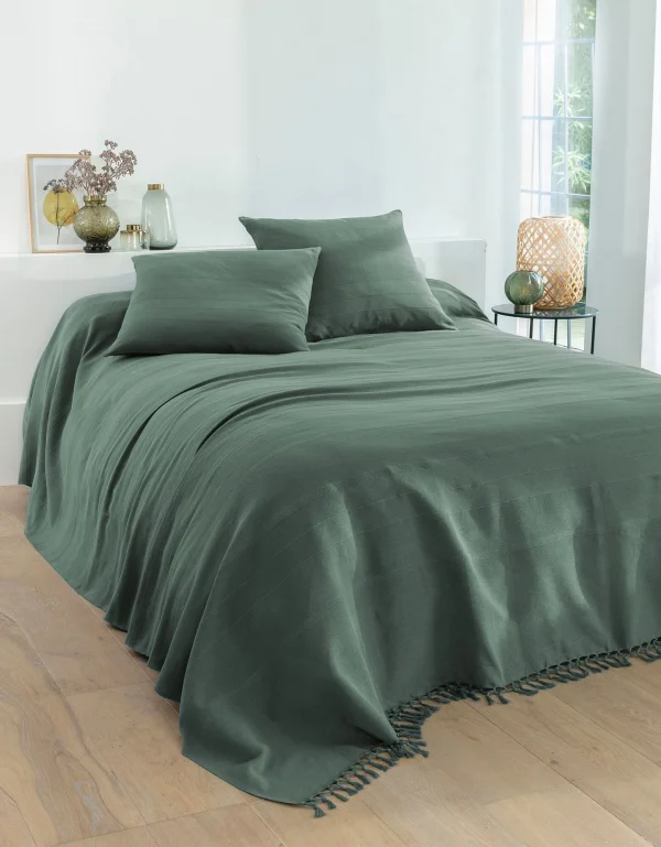 Blancheporte Plaid Ou Jeté Uni Coton Tissage Artisanal à prix réduits 4