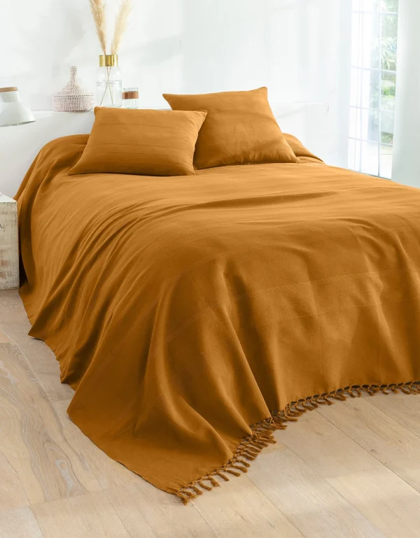 Blancheporte Plaid Ou Jeté Uni Coton Tissage Artisanal guranteed de qualité 3