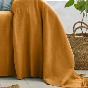 Blancheporte Plaid Ou Jeté Uni Coton Tissage Artisanal guranteed de qualité 13