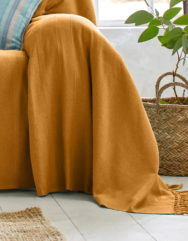 Blancheporte Plaid Ou Jeté Uni Coton Tissage Artisanal guranteed de qualité 5
