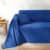 Retour Gratuit Blancheporte Plaid Ou Jeté Uni Coton Tissage Artisanal 8