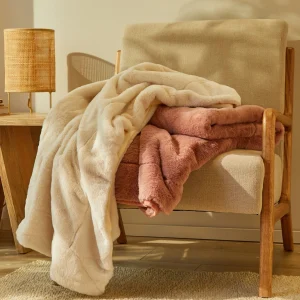 luxe soldes Blancheporte Plaid Effet Fourrure Ultra Moelleux 6