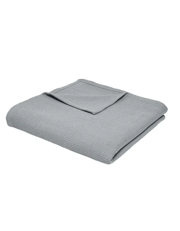 Blancheporte Jeté De Canapé Ou Plaid Uni Nid D’abeille – Coton solde en ligne 1