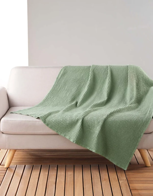 se précipiter pour acheter Blancheporte Plaid Ou Jeté De Canapé Nid D’abeille Coton Uni 1
