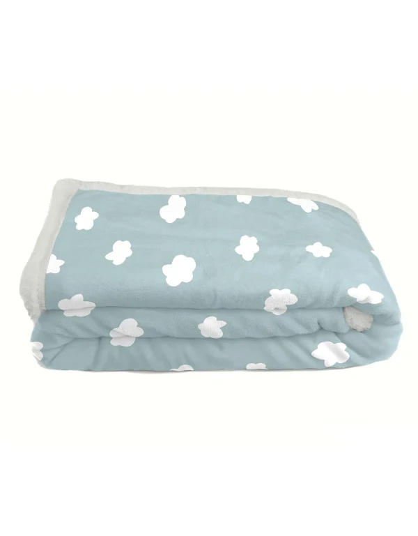 Blancheporte Plaid Polaire Imprimé Nuages Et Sherpa pas cher en ligne 1