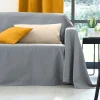 Vente Colombine Jeté Canapé Coton Bachette Uni 5