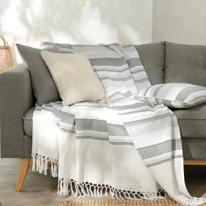 Blancheporte Plaid Jeté Multicolore Coton Tissage Artisanal REMISE 8