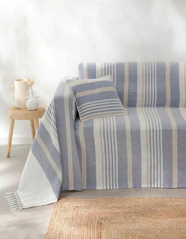 Blancheporte Plaid Jeté Multicolore Coton Tissage Artisanal marque pas cher 1